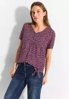 Блузка Cecil с короткими рукавами, выполненная из мягкой вискозы, красный