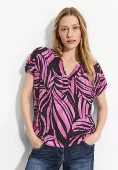 Блузка Cecil с короткими рукавами, выполненная из мягкой вискозы, красный