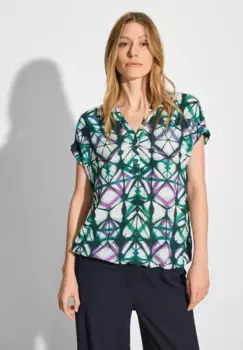 Блузка Cecil с короткими рукавами, выполненная из мягкой вискозы, белый