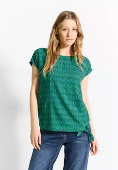 Блузка Cecil с короткими рукавами, выполненная из мягкой вискозы, зеленый