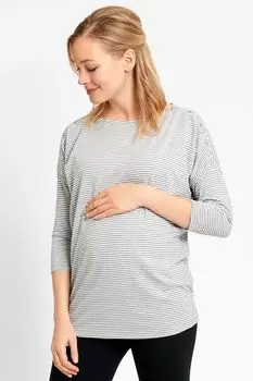 Блузка через плечо JoJo Maman Bb с мотивом в стиле беременности и кормления грудью Jojo Maman Bb, серый