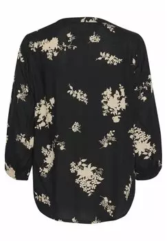 Блузка Claire Kaffe, черно-коричневая с цветочным принтом
