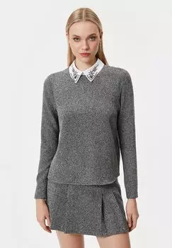 Блузка CLASSIC LONG SLEEVE GLITZ STONE DETAIL Koton, цвет black