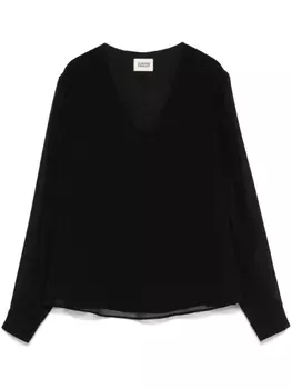 Блузка Claudie Pierlot с V-образным вырезом, черный