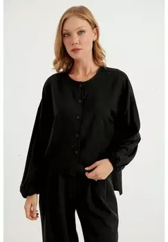 Блузка COLLARLESS Herita, цвет black