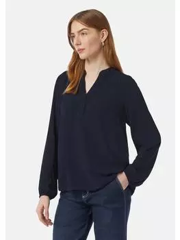 Блузка comma CI, цвет beige-blau-mehrfarbig