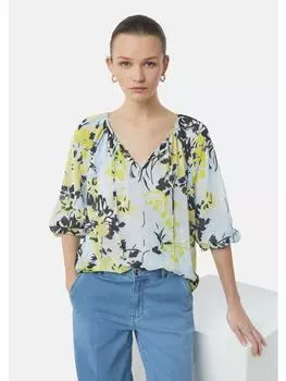 Блузка comma, цвет blau-gelb