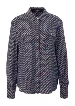 Блузка Comma, голубой/темно-синий