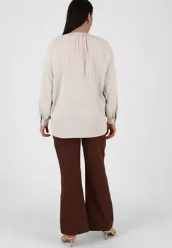 Блузка Crew Neck Plus Size Alia Modanisa, камень