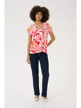 Блузка CULTURE, цвет red/pink flower
