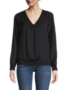 Блузка Democracy с рукавами реглан, черный