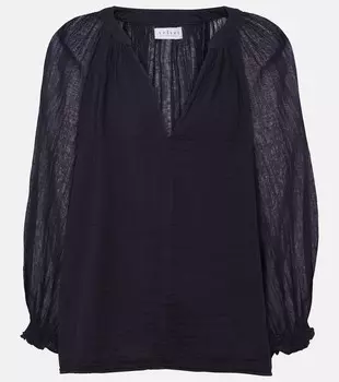 Блузка Denice из хлопка Velvet, синий
