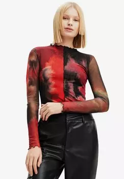 Блузка Desigual АКВАРЕЛЬ, коричневый