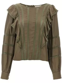 Блузка Девика LoveShackFancy, зеленый