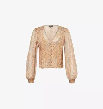 Блузка Dezi из смесового шелка с v-образным вырезом Paige, мультиколор