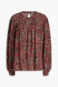 Блузка Dione из крепа со змеиным принтом NICHOLAS, бордовый