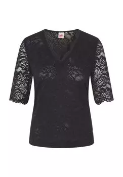 Блузка-дирндль Арктика, V-образный вырез, цветочное кружево, женская Spieth & Wensky, черный