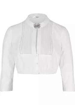 Блузка «дирндль» с кружевом Bpc Bonprix Collection, белый