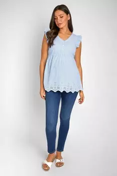 Блузка для беременных с рукавами крылышками Jojo Maman Bb, синий