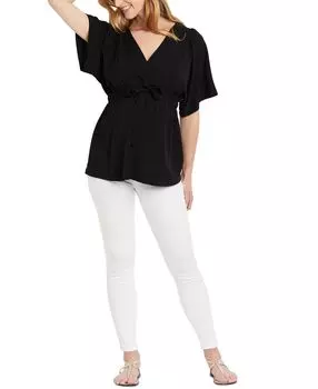 Блузка для беременных с завязками спереди Motherhood Maternity, черный