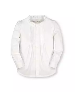 Блузка для девочек из органического хлопка с рюшами и защипами, для малышей Hope & Henry, белый
