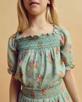 Блузка для девочки на резинках Coconut El Corte Ingls, зеленый