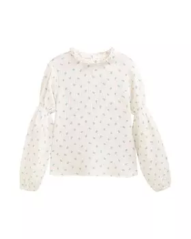 Блузка для девочки с цветочным принтом Dadati, белый