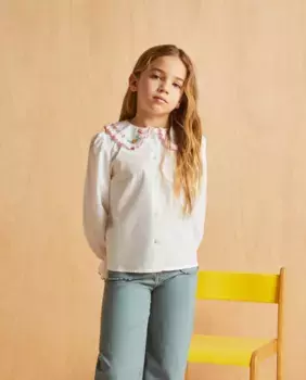 Блузка для девочки с длинными рукавами Coconut El Corte Ingls, цвет 120 Crudo