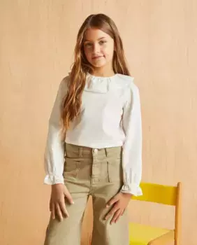 Блузка для девочки с длинными рукавами Coconut El Corte Ingls, белый