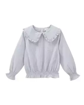 Блузка для девочки с воротником «Питер Пэн» и полосатым принтом Dadati, синий