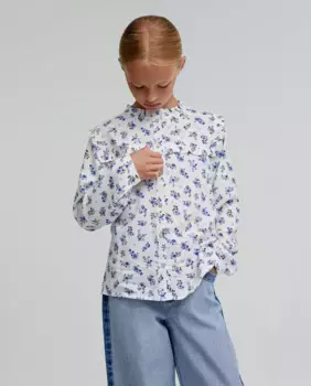 Блузка для девочки с застежкой на пуговицы Scalpers, синий