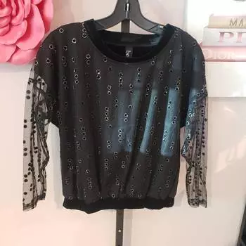 Блузка для свидания черного цвета с серебром berek