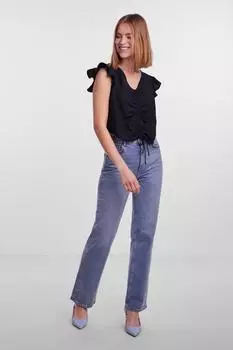 Блузка для женщин/девочек черная PIECES, черный