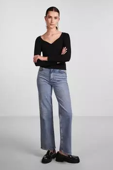 Блузка для женщин/девочек черная PIECES, черный