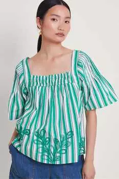 Блузка Dorita с вышивкой Monsoon, зеленый