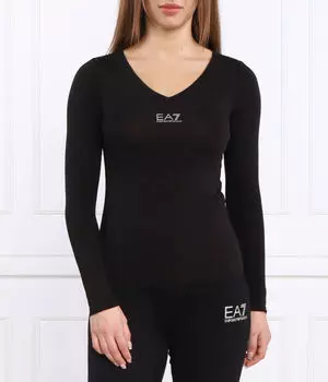 Блузка Ea7 Slim Fit, черный