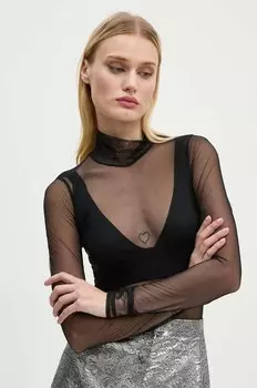 Блузка ELA С ВЫСОКИМ ВОРОТОМ God Save Queens, черный