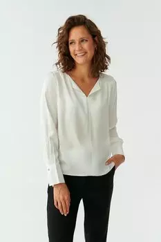 Блузка Елена с заостренным воротником Tatuum, белый