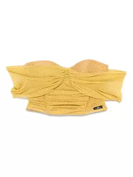 Блузка Elisabetta Franchi polka-dot tulle top, желтый