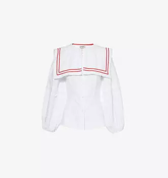 Блузка Elise из хлопка и поплина с квадратным воротником Damson Madder, белый