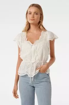 Блузка Emmy с вышивкой Forever New, белый