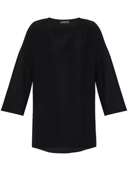 Блузка Emporio Armani из кади, черный