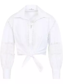 Блузка Ermanno Scervino с кружевной аппликацией, белый