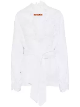 Блузка Ermanno Scervino с кружевом, белый