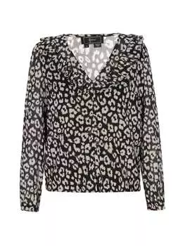 Блузка faina, цвет offwhite black