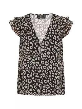 Блузка faina, цвет offwhite black