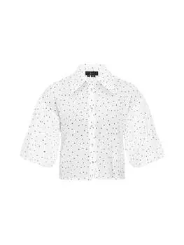 Блузка faina, цвет offwhite black