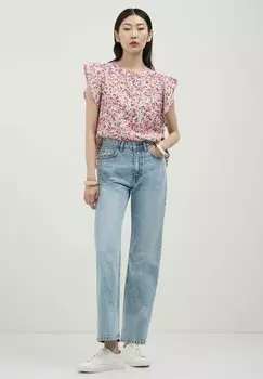 Блузка Fantasia Maniche Con Rouches Calliope, фуксия