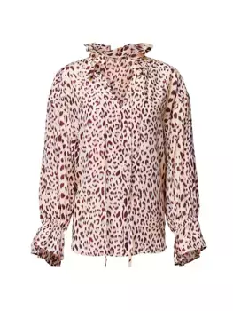 Блузка Farah Cheetah с замочной скважиной Equipment, мультиколор