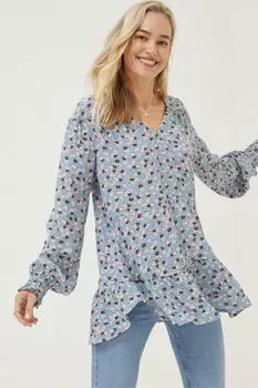 Блузка FatFace Dylan удлиненного кроя Fat Face, синий